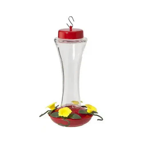Bird Feeder, Hummingbird, Clear Swirl Glass, 4-Perch, 16-oz. Bird Feeder, Hummingbird, Clear Swirl Glass, 4-Perch, 16-oz.