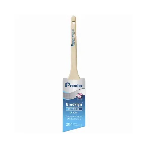 Brooklyn Paint Brush, 2-1/2 in W, Thin Angle Sash Brush, 2-3/4 in L Bristle, Polyester Bristle Brooklyn Paint Brush, 2-1/2 in W, Thin Angle Sash Brush, 2-3/4 in L Bristle, Polyester Bristle