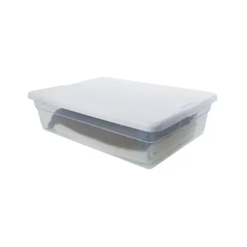 Storage Box, White Lid With See-Thru Base, 28-Qts. - pack of 10 Storage Box, White Lid With See-Thru Base, 28-Qts. - pack of 10