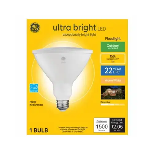 Ultra Bright LED Floodlight Bulb, Dimmable, Par38, 17-Watts Ultra Bright LED Floodlight Bulb, Dimmable, Par38, 17-Watts
