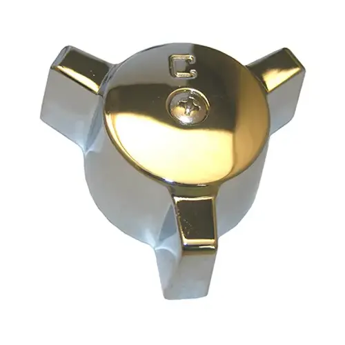 Eljer Faucet Handle, Cold, Large, Broach H, Metal, Chrome Eljer Faucet Handle, Cold, Large, Broach H, Metal, Chrome