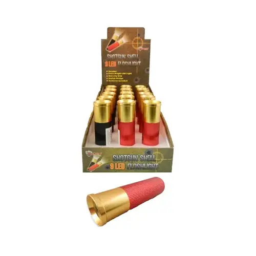 LED Flashlight, Shotgun Shell Design, 9-LED. - pack of 15 LED Flashlight, Shotgun Shell Design, 9-LED. - pack of 15