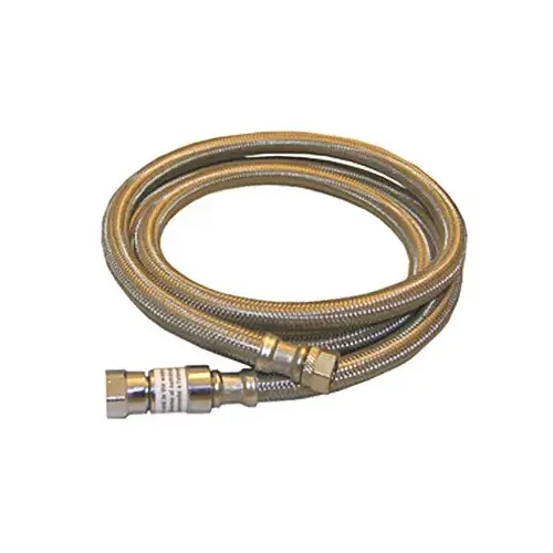 Faucet Connector, Stainless Steel, 3/8 Compression x 3/8 Compression x 12-In. Faucet Connector, Stainless Steel, 3/8 Compression x 3/8 Compression x 12-In.