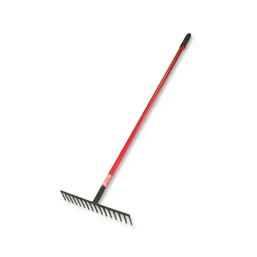Level Head Rake, Steel, 66-In. Fiberglass Handle