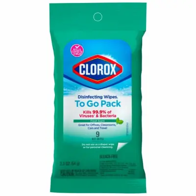 CLOROX Disinfecting Wipes 8 in L 7 in W Fresh 1-Ply - pack of 9 60133 CLOROX Disinfecting Wipes 8 in L 7 in W Fresh 1-Ply - pack of 9 60133