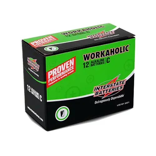 Workaholic Alkaline Battery, C - pack of 12