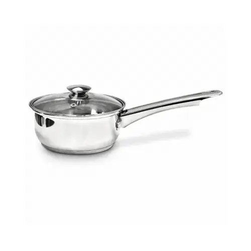 Pure Intentions Series Sauce Pan with Glass Lid, 1 qt Capacity, Stainless Steel, Polished Pure Intentions Series Sauce Pan with Glass Lid, 1 qt Capacity, Stainless Steel, Polished
