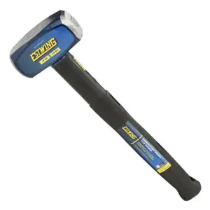 GROZ ENGINEERING TOOLS PVT LTD ECH-416X Club Sledge Hammer, Steel Head, Rubber Overlay Handle, 4-Lbs.