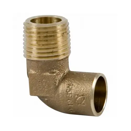 Copper Pipe Elbow, 90-Degree, Male Pipe Thread, 1/2-In. CxM