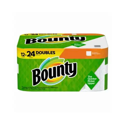 White Paper Towels, 12 Double Rolls (24 Regular Rolls), Pack of 12