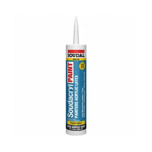 Soudacryl Paint 10.1 Oz. White Acrylic Latex Caulk