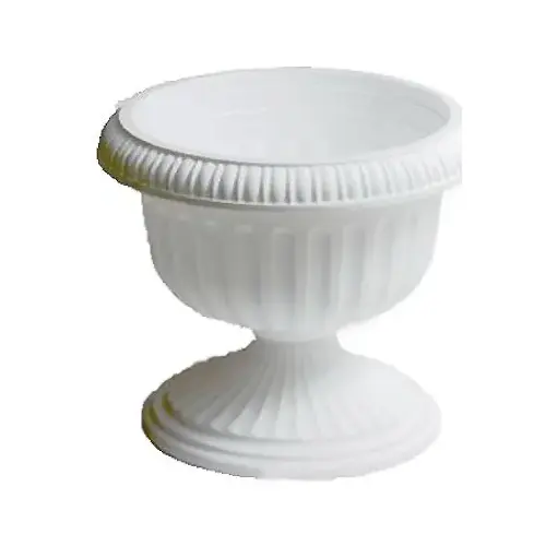 Urn Planter, 17.63 in W, 17.63 in D, Plastic, White