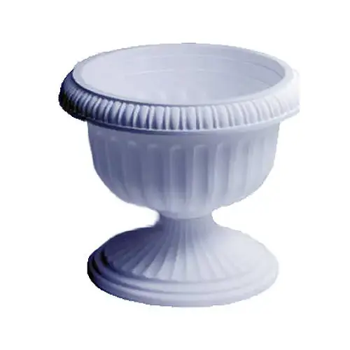 Urn Planter, 11.88 in W, 11.88 in D, Plastic, White