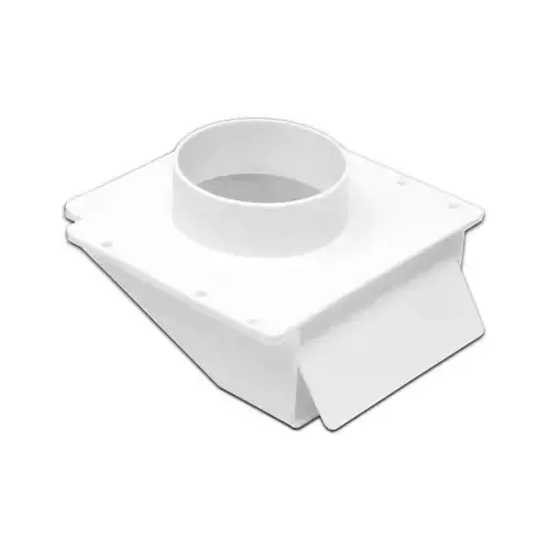 Under-Eave Dryer Vent, White Plastic, 4-In. Collar