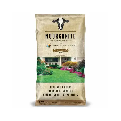 Moorganite Natural Multi-Purpose Fertilizer, 25 Lbs., Covers 2500 Sq. Ft.