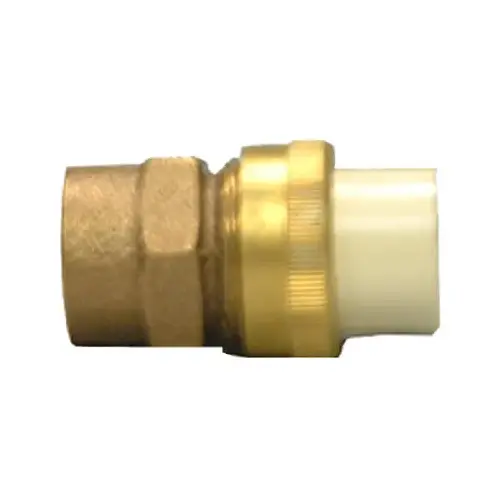 M25305L Transition Pipe Union, 3/4 in, Slip x FIP, Brass/CPVC
