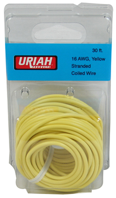 URIAH PRODUCTS UA501640 Automotive Wire, Insulation, Yellow, 16 AWG, 30-Ft.
