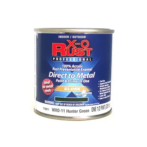 Anti Rust Paint, Gloss, Hunter Green, Interior/Exterior, 1/2-Pt. Anti Rust Paint, Gloss, Hunter Green, Interior/Exterior, 1/2-Pt.