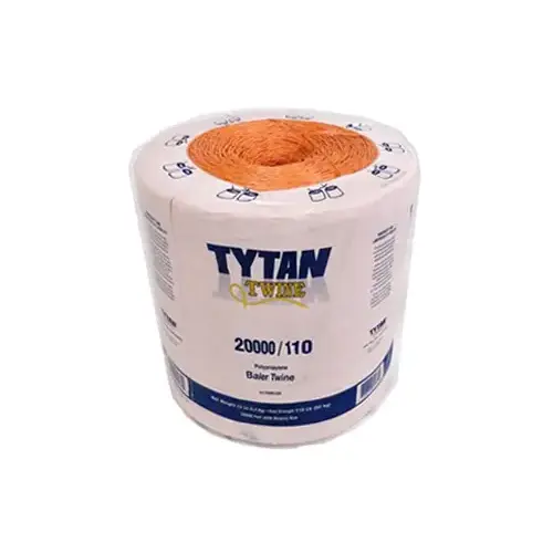Baler Twine, 20,000 ft L, Polypropylene, Orange Baler Twine, 20,000 ft L, Polypropylene, Orange
