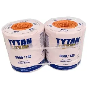 TYTAN PBT9130TONBP Baler Twine, 9000 ft L, 130 lb Working Load, Polypropylene, Orange Pair