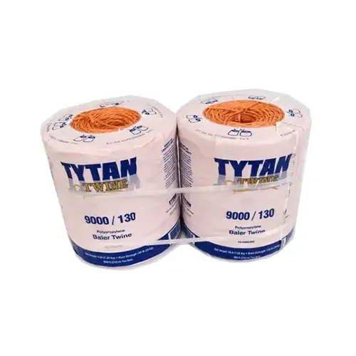 Baler Twine, 9000 ft L, 130 lb Working Load, Polypropylene, Orange Pair Baler Twine, 9000 ft L, 130 lb Working Load, Polypropylene, Orange Pair