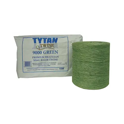 Baler Twine, 9000 ft L, 130 lb Working Load, Sisal, Brazilian Green Pair Baler Twine, 9000 ft L, 130 lb Working Load, Sisal, Brazilian Green Pair