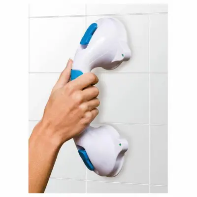 COMPASS HEALTH BRANDS Grab Bar Ultra Grip Blue/White Plastic 4.5 H X 12 L Blue/White FGB20000 0000 COMPASS HEALTH BRANDS Grab Bar Ultra Grip Blue/White Plastic 4.5 H X 12 L Blue/White FGB20000 0000