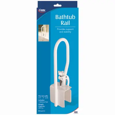 COMPASS HEALTH BRANDS Tub Safety Bar White Steel 13.5 H X 7 L White FGB20400 0000