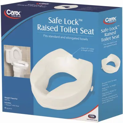 COMPASS HEALTH BRANDS Raised Toilet Seat Safety Lock FGB31300 0000 COMPASS HEALTH BRANDS Raised Toilet Seat Safety Lock FGB31300 0000