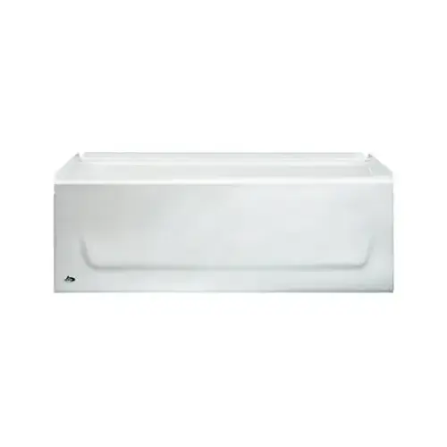 Kona 54 In. L x 30 In. W x 15-1/4 In. D Porcelain Enamel Alcove Left Drain Bathtub in White