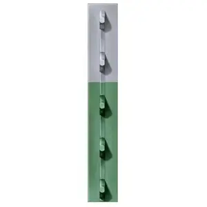 CHICAGO HEIGHTS STEEL FRPT13300080G2N-XCP5 Studded T-Post, 8-Ft. x 1-1/3-In. Green With Aluminum Top - pack of 5