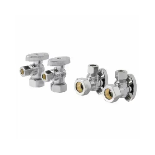 Brass Ball Valve, Quarter Turn, 1/2 x 3/8 In pack of 4