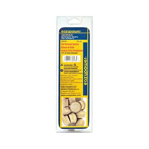 Mushroom Oak Plug, 1/2 In - pack of 20