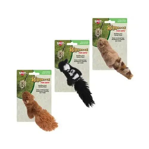 Skinneeez Plush Forest Animal Cat Toy with Catnip, Assorted