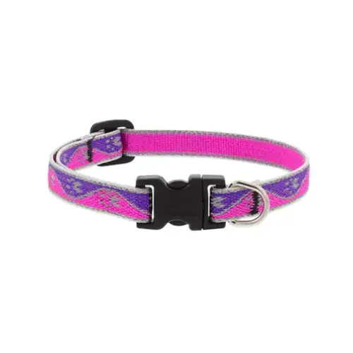 Adjustable Puppy & Small Dog Collar, Reflective Pink Paws Pattern, 1/2 x 8 - 12-In. Adjustable Puppy & Small Dog Collar, Reflective Pink Paws Pattern, 1/2 x 8 - 12-In.