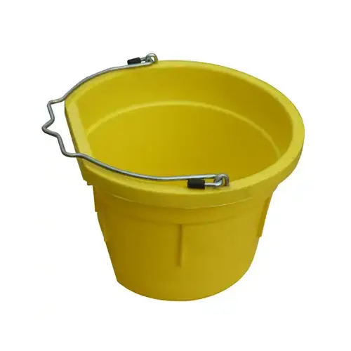 Utility Bucket, Flat Sided, Yellow Resin, 8-Qts.