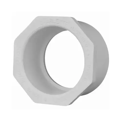 Schedule 40 PVC Pressure Reducer Bushing, White , 1 x 3/4-In. Schedule 40 PVC Pressure Reducer Bushing, White , 1 x 3/4-In.
