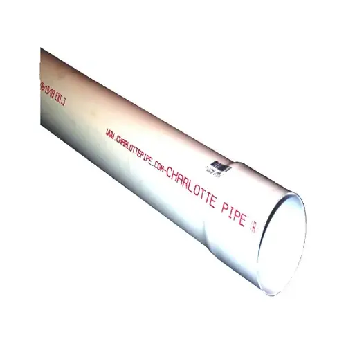 PVC Solid Sewer & Drain Pipe, 4-In. x 10-Ft.
