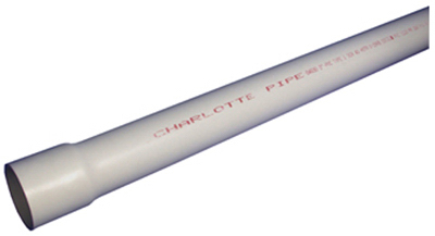 Charlotte Pipe PVC04010B0800 1 in. x 20 ft. PVC Schedule 40 Belled-End DWV Pipe White