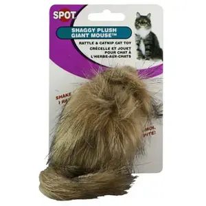 Spot 2922 Shaggy Plush Giant Mouse Cat Toy With Catnip