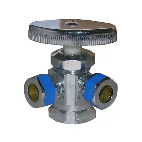 Dual Outlet Water Valve, 3-Way, 1/2 x 3/8-In. Dual Outlet Water Valve, 3-Way, 1/2 x 3/8-In.