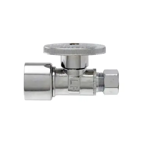 Straight Chrome Push Fit Valve, 5/8-In. OD , Quick Lock x 3/8-In. OD Compression Straight Chrome Push Fit Valve, 5/8-In. OD , Quick Lock x 3/8-In. OD Compression