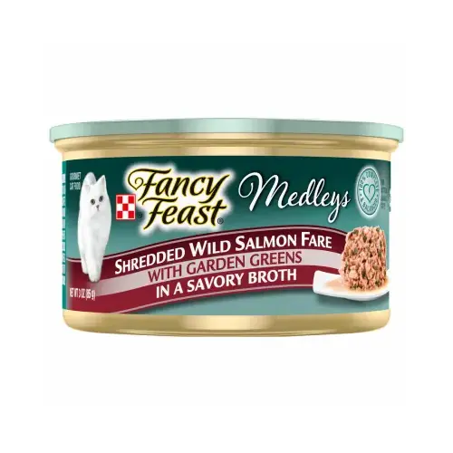 Elegant Medleys Cat Food, Salmon and Greens, 3-oz. Can