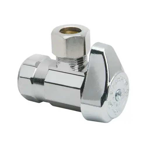 Chrome Angle Stop Valve, 1/2 x 1/4-In. Chrome Angle Stop Valve, 1/2 x 1/4-In.