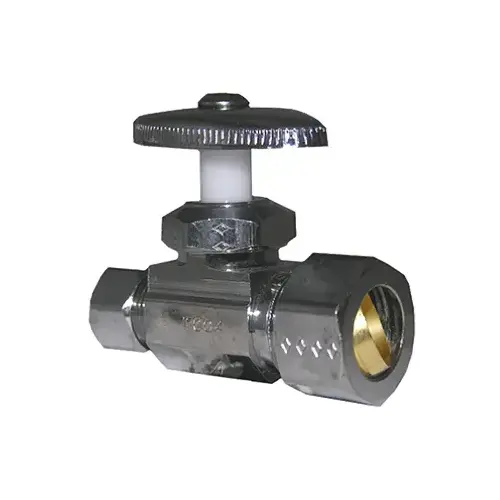 Straight Valve, Chrome, 5/8 x 3/8-In.