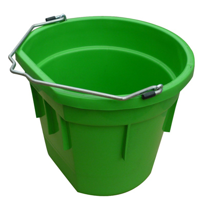 QINGDAO HUATIAN HAND TRUCK MR20QP/FSB-LIMEGRN Utility Bucket, Flat Sided, Lime Green Resin, 20-Qts.