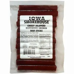 IOWA SMOKEHOUSE/PREFERRED WHOLESALE IS-HSCSP Hardwood Smoked Beef Sticks, Cheesy Jalapeno, 8.75-oz.