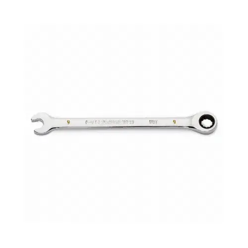 Combination Ratcheting Wrench, 90-Tooth, 12-Point, 9 mm Combination Ratcheting Wrench, 90-Tooth, 12-Point, 9 mm