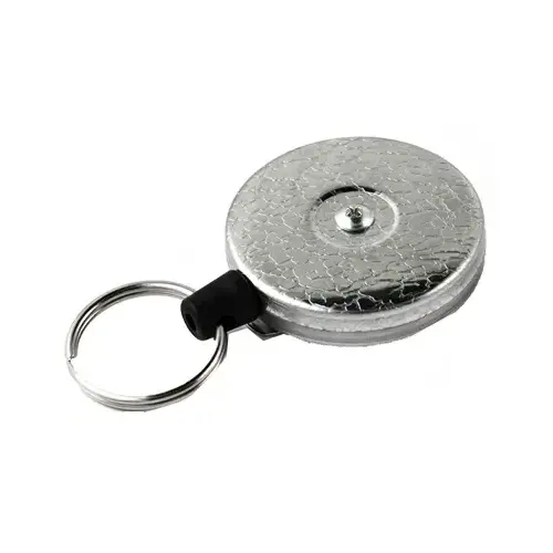 Key Reel Clip, Retractable, Chrome With 48-In. Kevlar Cord Key Reel Clip, Retractable, Chrome With 48-In. Kevlar Cord