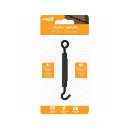 V2179 3/16" X 5-1/2" Turnbuckle Hook / Eye - Black V2179 3/16" X 5-1/2" Turnbuckle Hook / Eye - Black